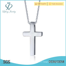 Plain silver crucifix pendant,unisex christian pendant jewelry